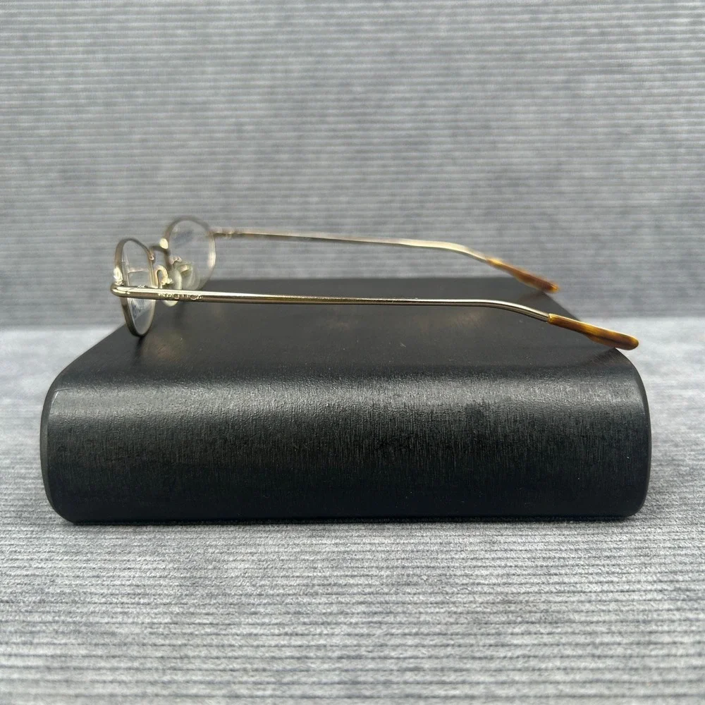 Nautica N7095 020 Gold Oval Y2k Eyeglass Frames 46-19-135 Metal Glasses